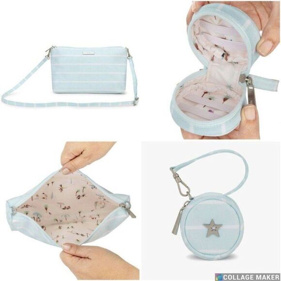 JuJuBe Summer Stripe Be Quick Paci Pod Bundle Bag Clutch Beach Goers Lining NEW - Picture 1 of 10